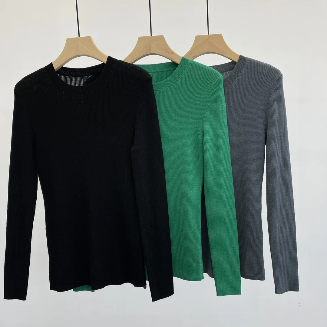 

Облегающий круглый трикотаж, красивый шерстяной базовый слой, внутренняя одежда, hine Waable, осенне-зимняя новинка, женская мода