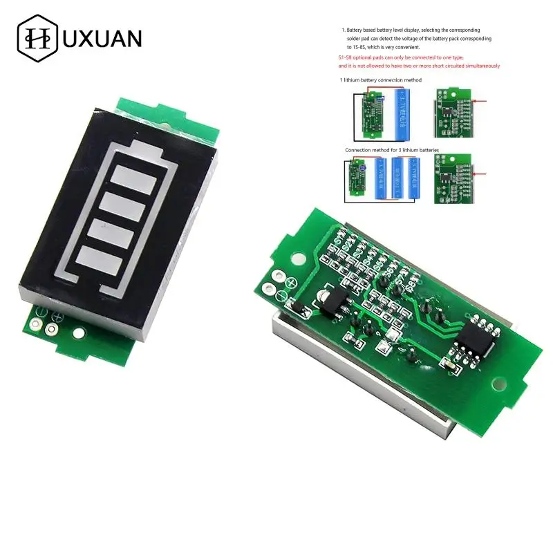 

1-8S 1S/2S/3S/4S Single 3.7V Lithium Battery Capacity Indicator Tester 3.7V Display Electric Vehicle Battery Power Tester Li-ion