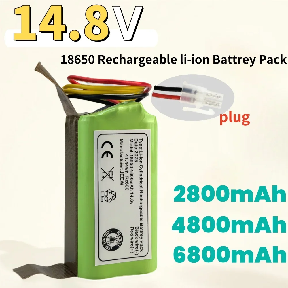 

14.8V 2800/4800/6800mAh 4S1P Li-ion Rechargeable Battery Pack Suitable for Sweeping Robot Replacement Battery