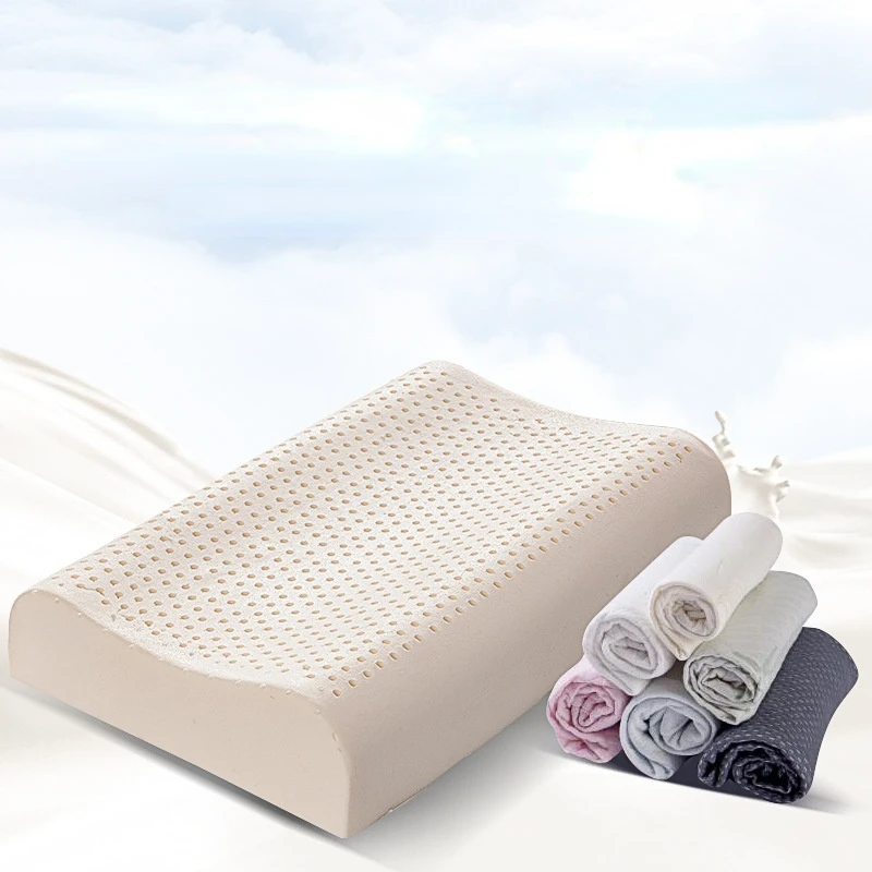 

Simple White Natural Latex Pillow Bedroom Bedding Cervical Pillow Ergonomic Orthopedic Prevent Neck Pain Pillow for Side Back