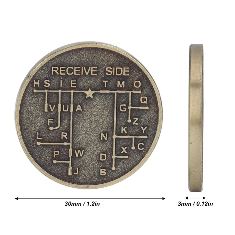 CW Morse Code Training Coin Galvanized Copper Encryption Language Coin For Amateur Radio Beginner 30x30x3mm