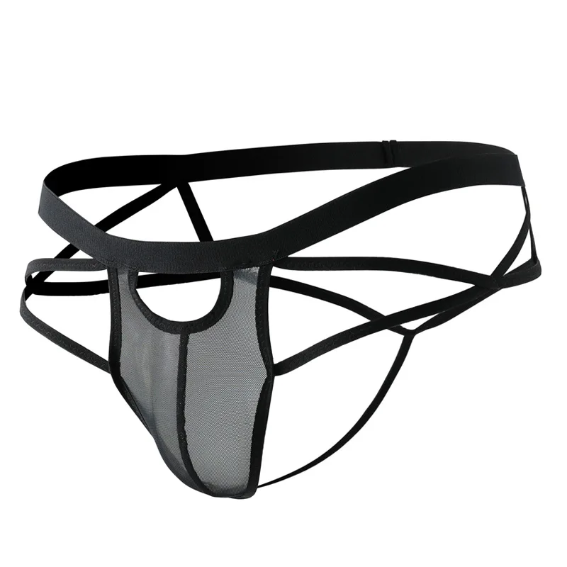 Men Hollow Mesh Pouch Briefs G-string Sex Elastic Breathable Underwear Panties Low Wasit Panties Sissy Cueca Underpants