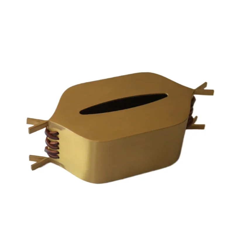 

Modern light luxury stainless steel tissue box ornament, bedroom living room desktop soft pumping carton