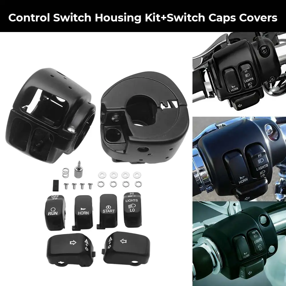 

Motorcycle 1Pair Aluminum Handlebar Switch Housings Controls Cover For Harley 2014-later XL 2012-2017 Dyna 2011-later Softail