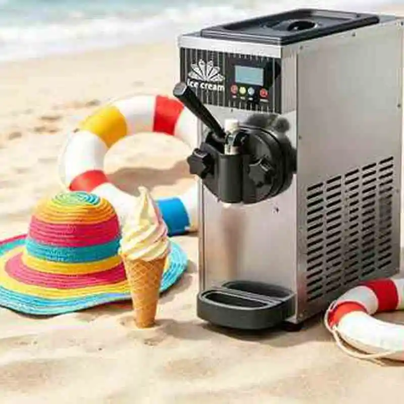 Single Flavor Soft Serve Ice Cream Machine with Energy Saving Design for Small Dessert Store