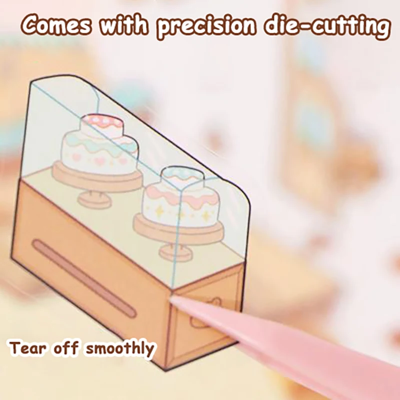 3D Simulation Cabin Stickers Cartoon Handmade DIY Landscaping Stickers Scene Stacking Pasting Stickers For Kid Child Student