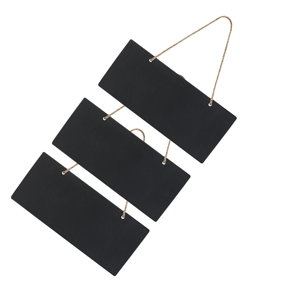 Small Blackboard Craft Wood Sign Mini Chalkboard Hemp Rope Hanging Tags Label Double-sided Use Message Signs
