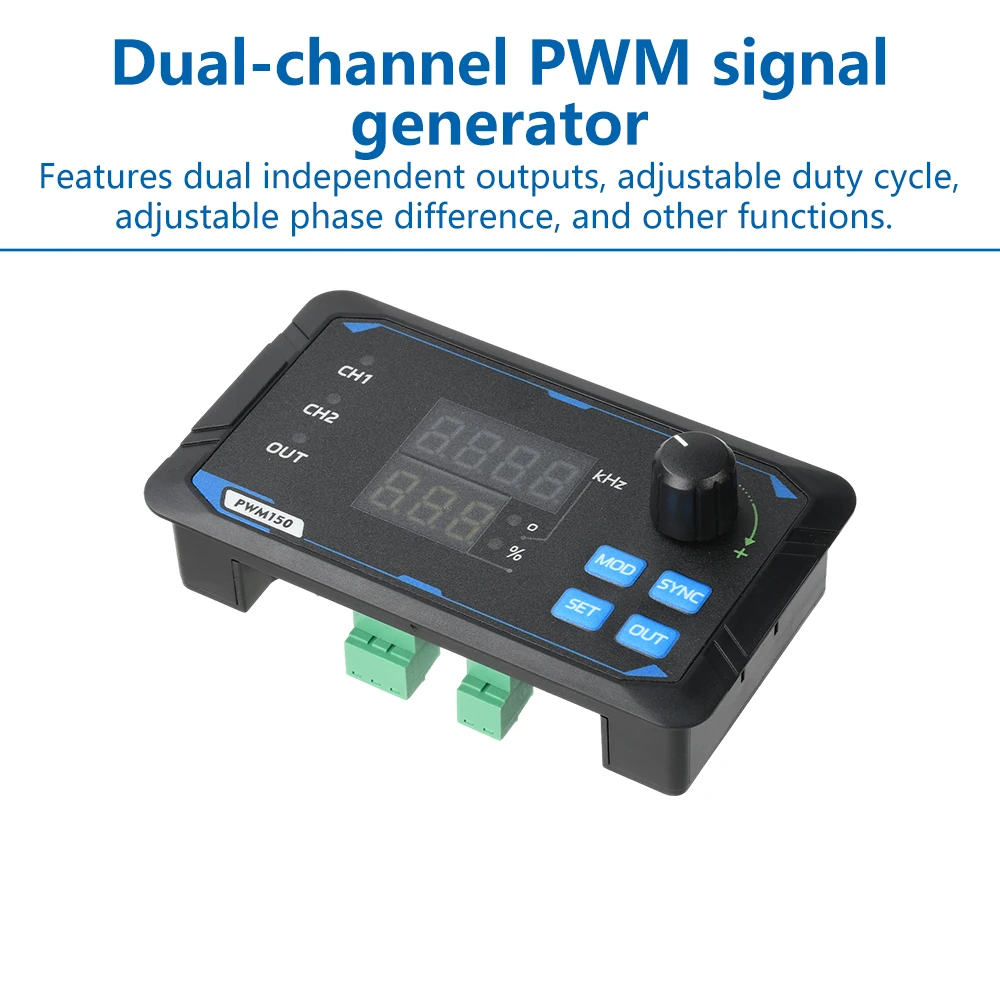 PWM150 Dual-channel Signal Generator Servo Motor Driver Frequency Meter Adjustable Square Wave,Pulse Wave,Frequency,Duty Cycle