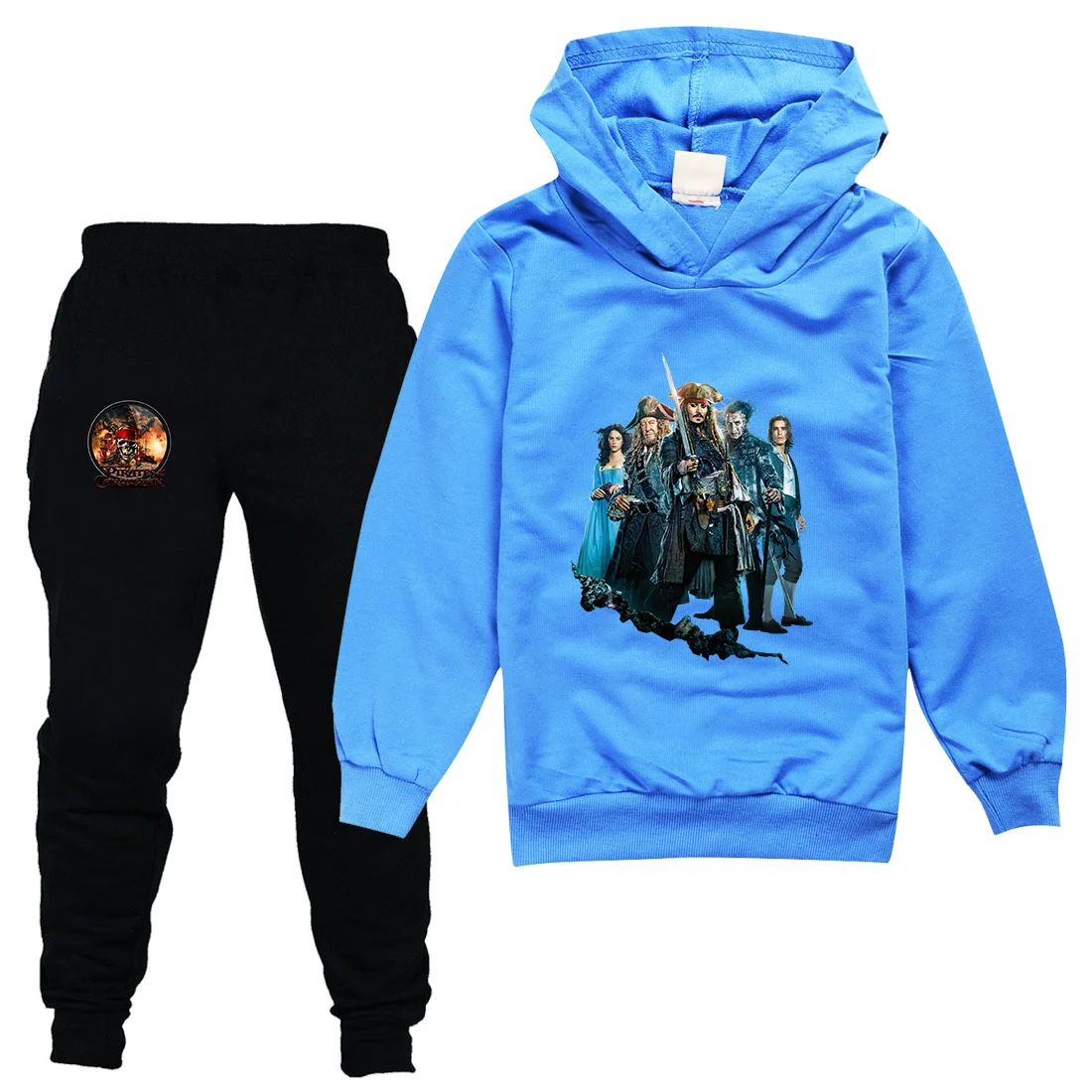 Disney Pirates Of The Caribbean Boys Girls Casual Thin Hoodies Pants Children Outerwear Clothing Sets Kids Sportswear Suits