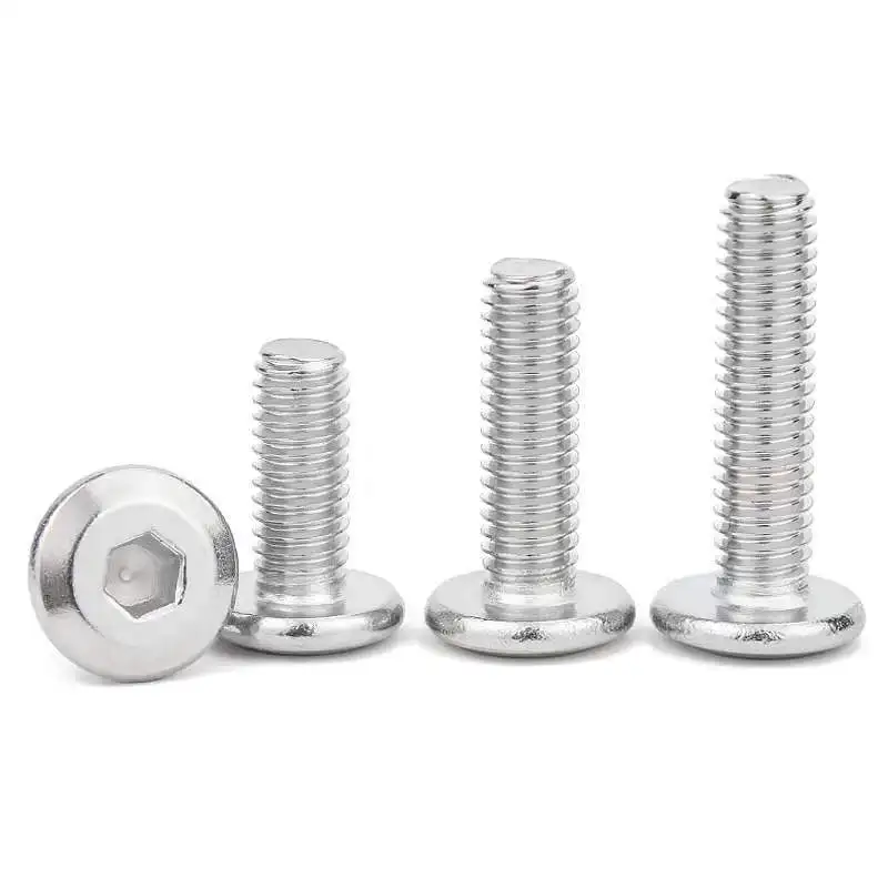 10pcs/lot 304 Stainless Steel Large Flat Hex Hexagon Socket Head Allen Screw M3 M4 M5 M6 M8 Furniture Screw Connector Joint Bolt