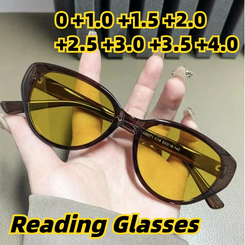 

Retro Cat Eye Reading Glasses Unisex Brightening Lenses for High-Definition Presbyopia Eyewear with Plus Diopter 0 To +4.0