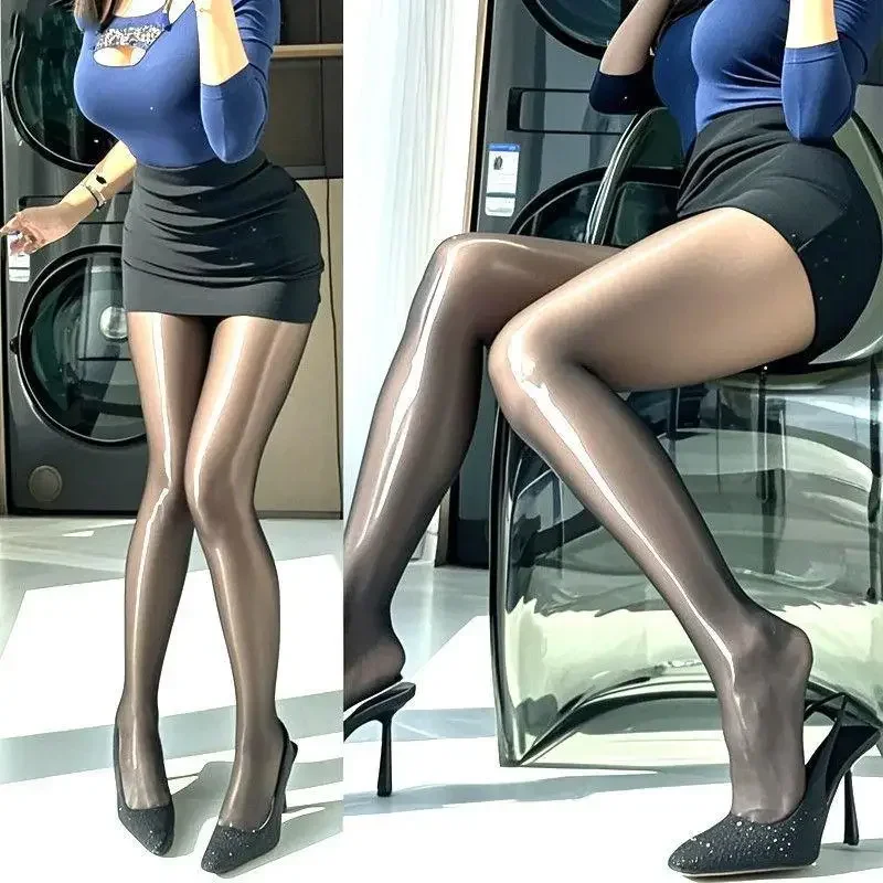 

Sexy Glossy Pantyhose Smooth Horse Oil Tights Shiny Oil Gloss Pantyhose High Waist Aurora Stockings Ultra-thin Long Socks