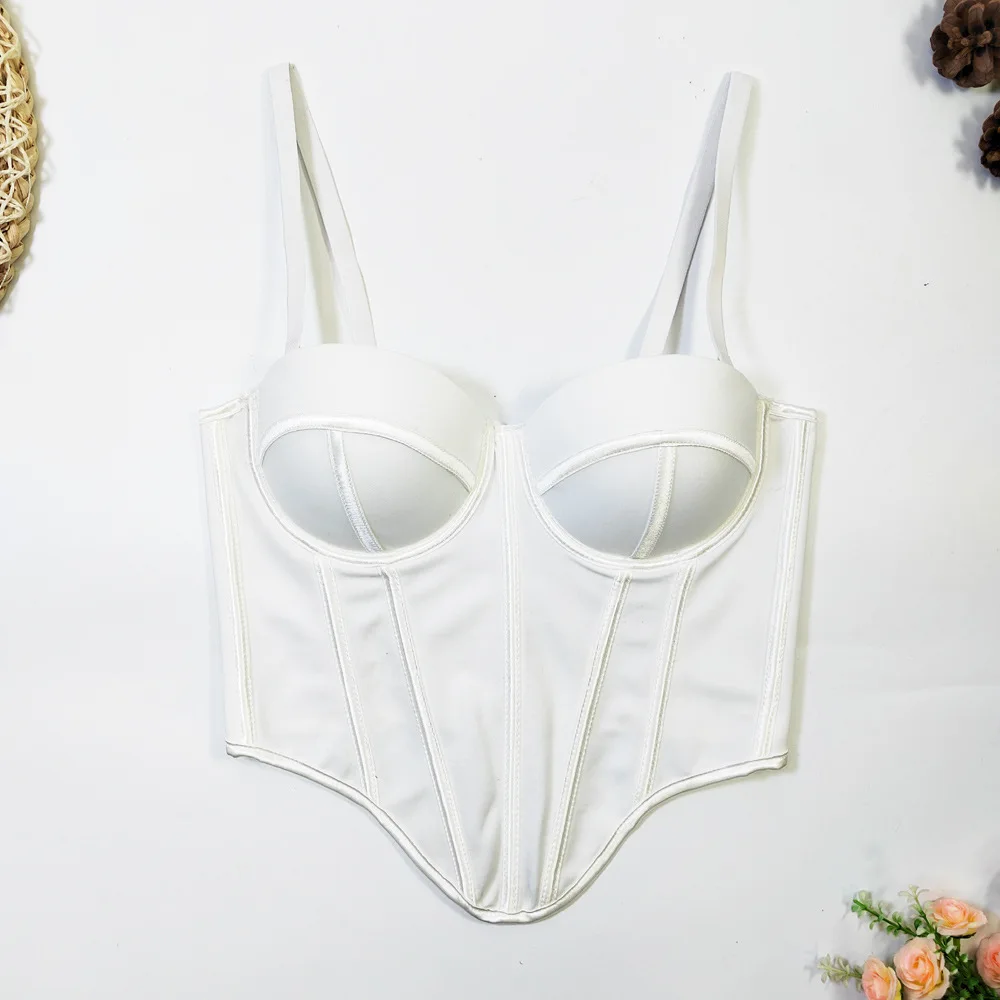 Summer Women Corset Tube Top Bra Party Club Cropped Tops Sexy Bustier Push Up Bralet Lingerie Camisole Plus Size Removable Strap