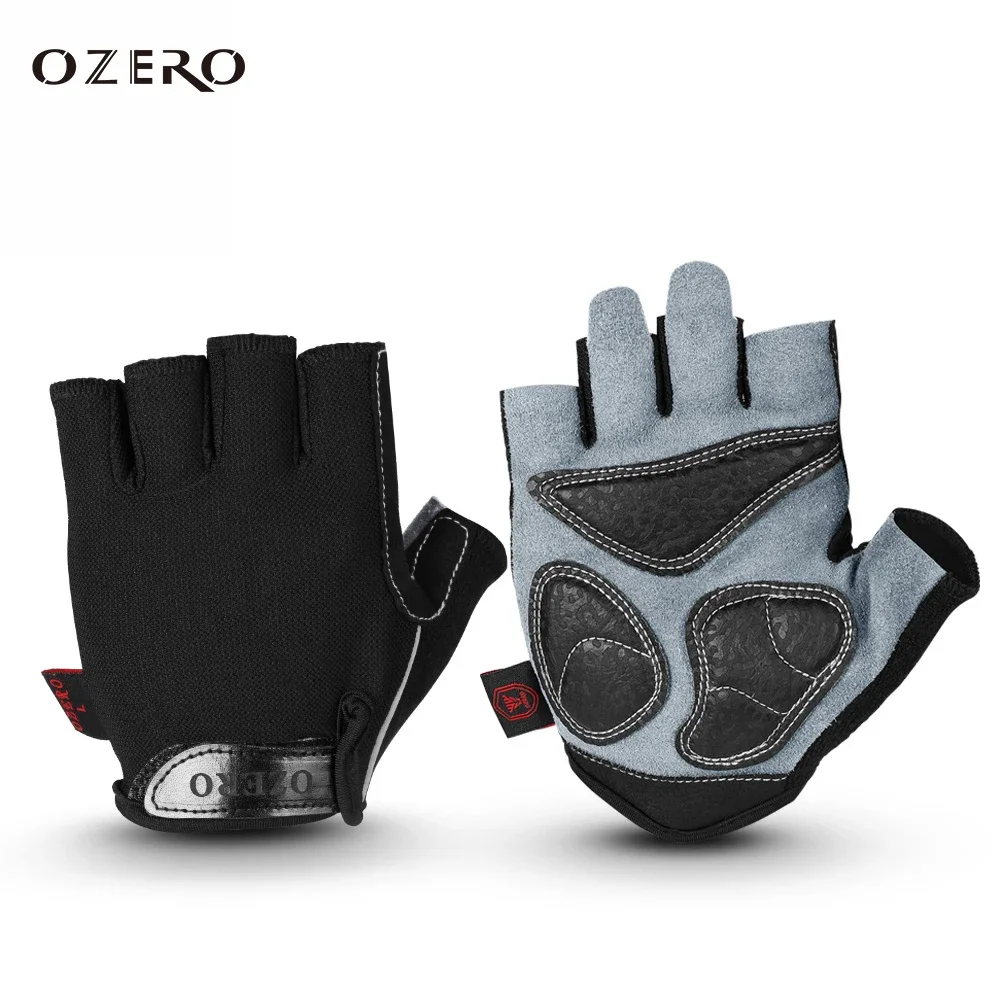 OZERO Cycling Gloves Men Fitness Gym Weightlifting Yoga Bodybuilding Training Thin Breathable Non-slip Half Finger Sport Gloves