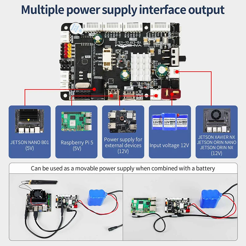 Imagem -05 - Ros Robot Control Board Compatível com Raspberry pi Jetson Nano Sensor Imu de Eixos Porta Servo do Motor Stm32f103c8t6 Ros2