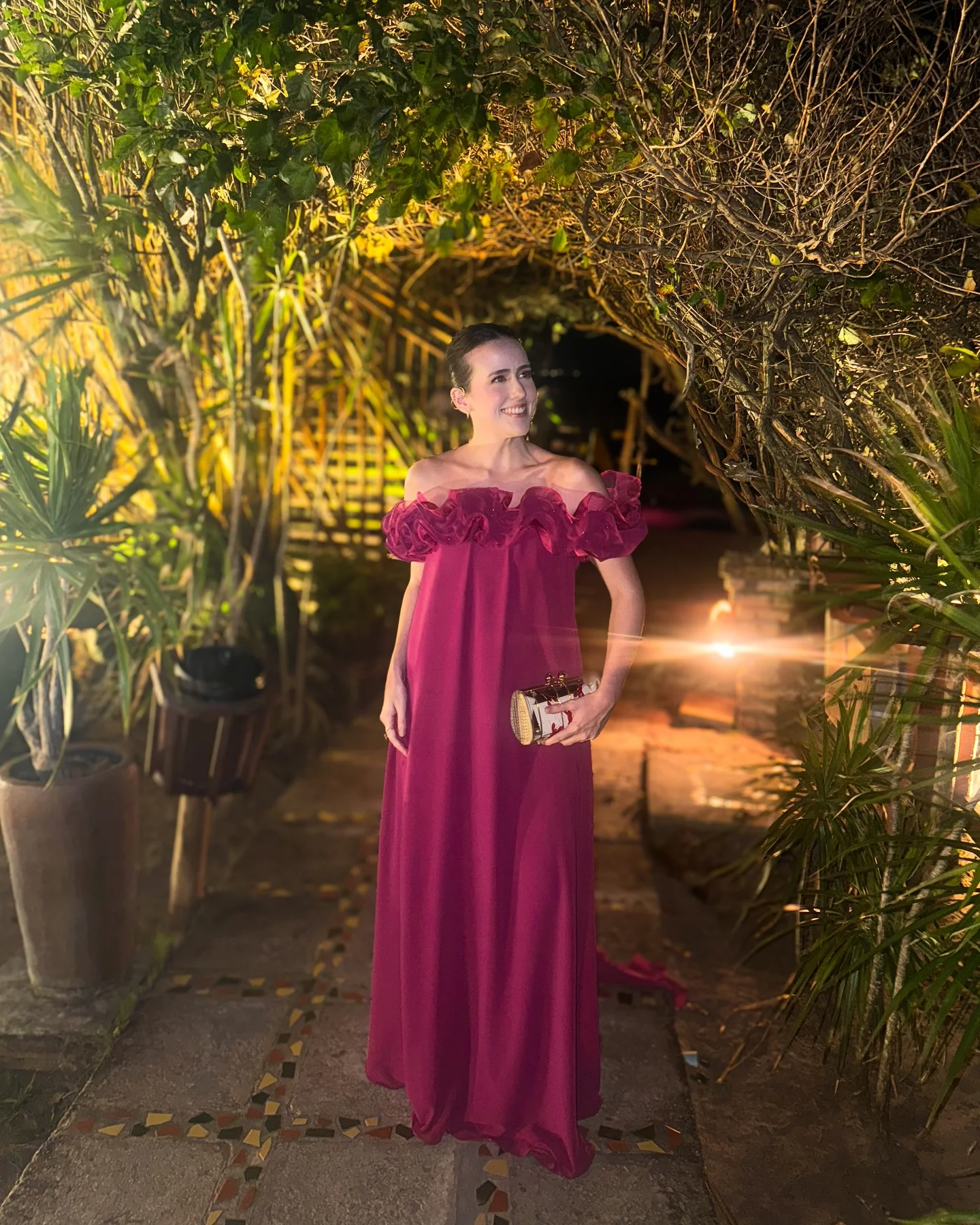 

Customized Temperament Boat Neck Off The Shoulder Ruffles Evening Dresses Graceful Jersey Vestido De Festa Vestido De