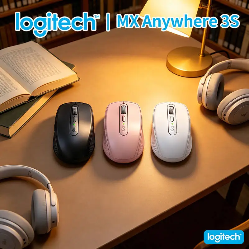 Logitech MX Anywhere 3S Wireless Mouse - 8K DPI Glass Tracking, MagSpeed Hyper-Scroll, Quiet Clicks, Office Use