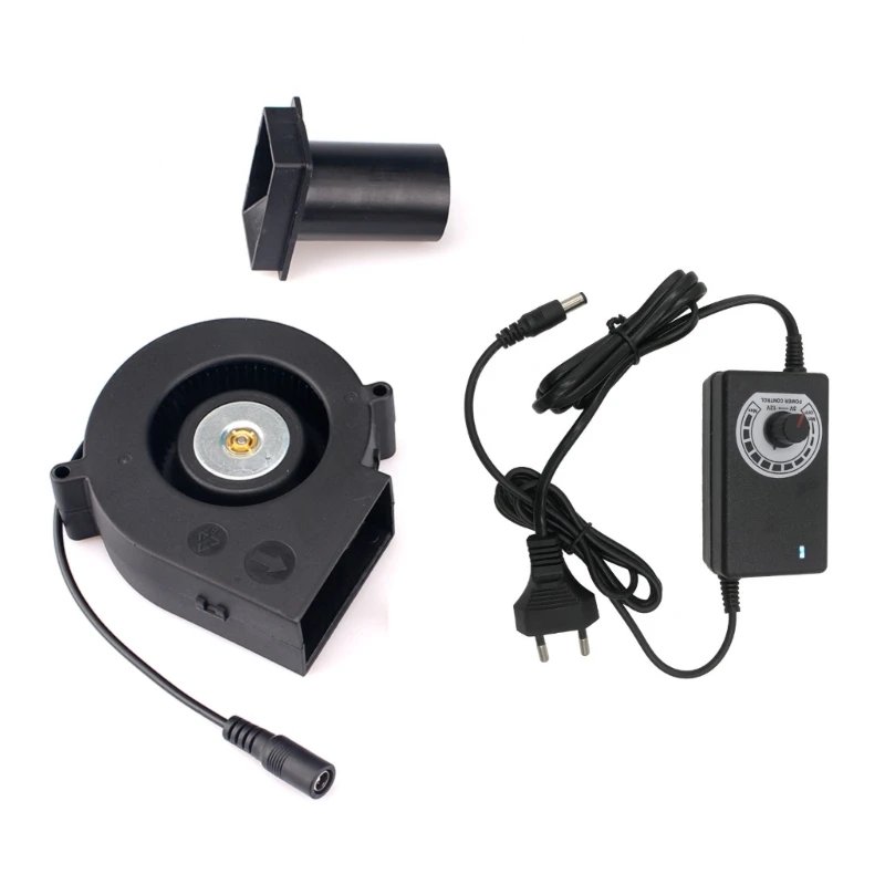 ipiip AC100-240V EU/US Plug Speed-regulating Blower 12V Stove Outdoor Mobile Portable with Small Air Collecting Tube