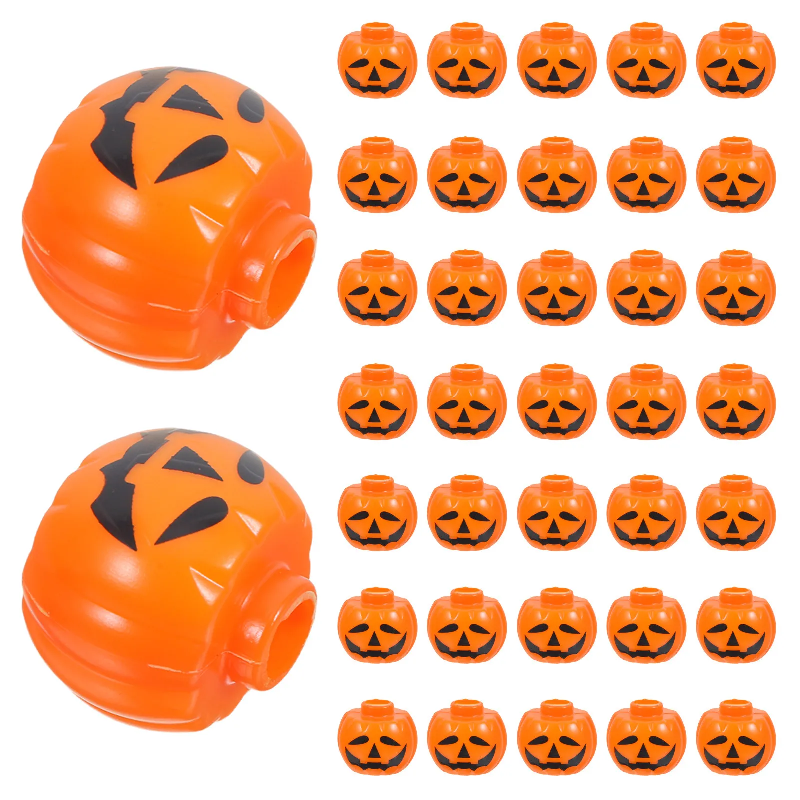 50Pcs Pumpkin Lamp Shade: Lamp Bulb Covers for Halloween String Light - Plastic Small Lampshade for 5mm Bulbs LED String Lights