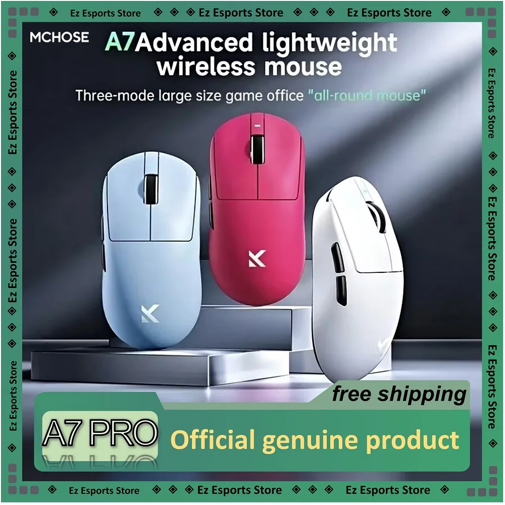 

A7 PRO Ultra Lightweight Wireless Gaming Mouse, DPI26000, PAW3950, Omron Switches, TTC Gold,Wheel Wired/2.4G/BluetoothMouse