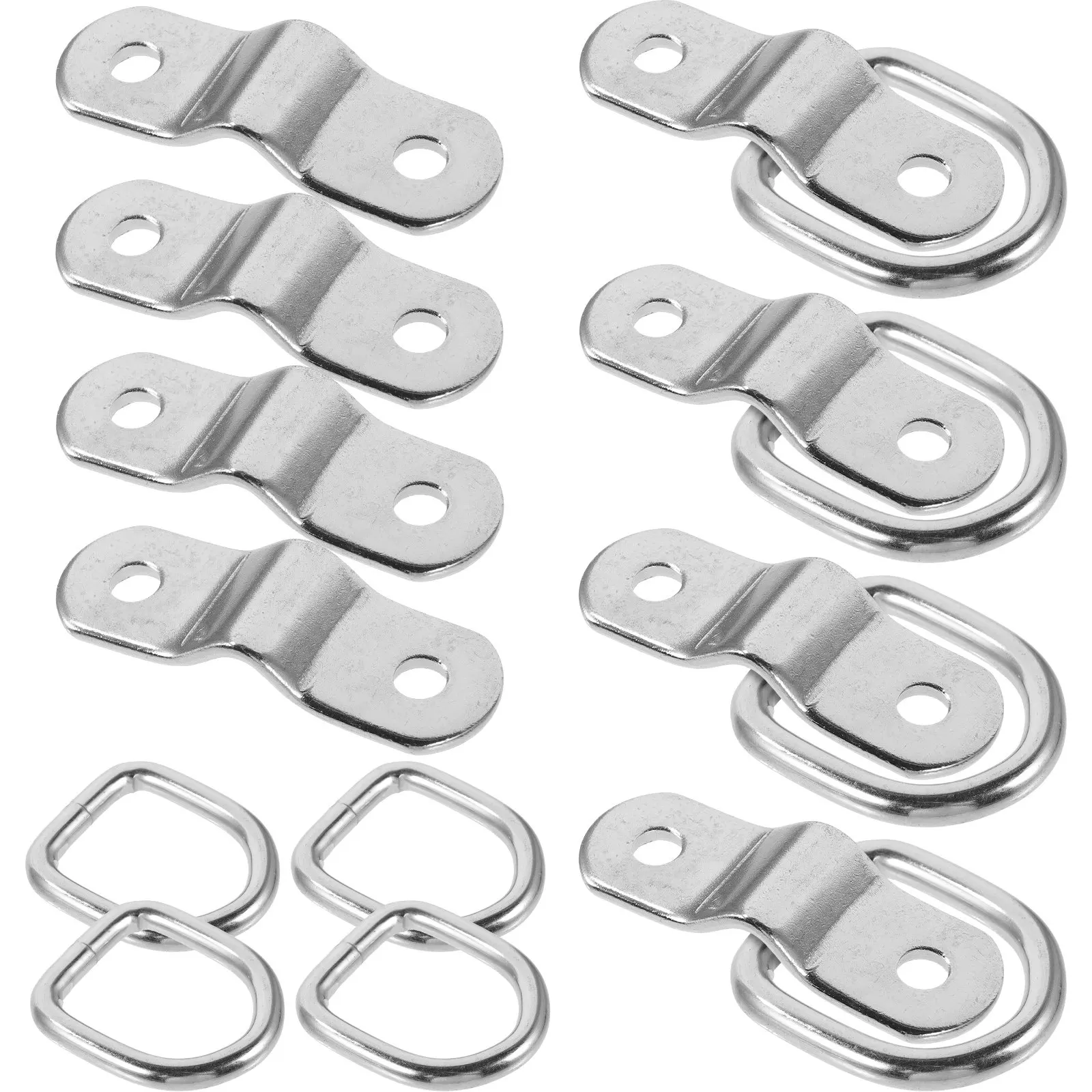 

8pcs D Ring Tie Down Anchor Stainless Steel Truck Trailer Mounting Plate D Ring Bracket For Luggage Bike Rack Car