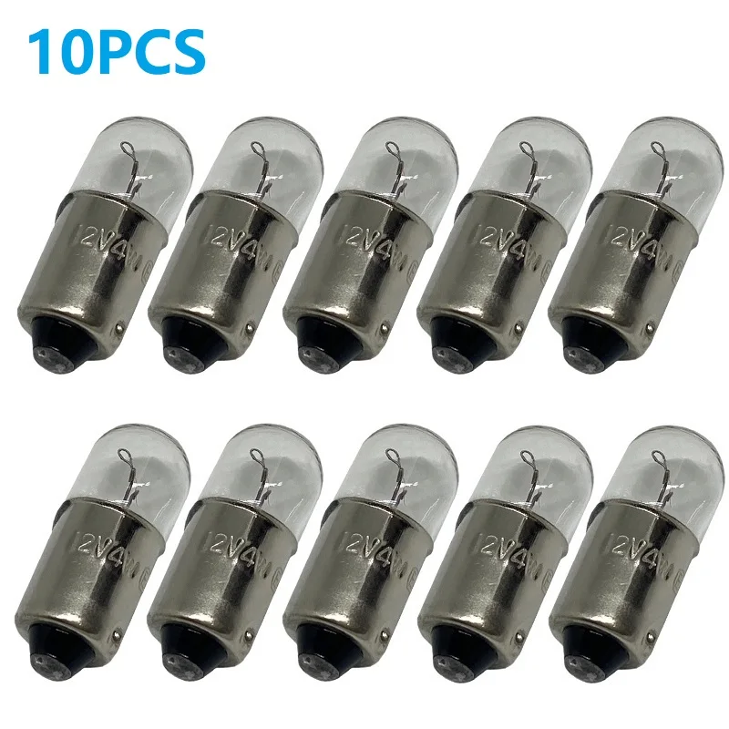 10pcs T4W T8.5 Ba9s 12V 4W Original Turn Signal Parking Lights Clearance Lamps Reverse Bulbs Car Halogen Bulb 12V