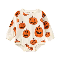 0-3Y Newborn Baby Girl Boy Halloween Outfit Pumpkin Bodysuit Toddler Kids Oversized Romper Clothes