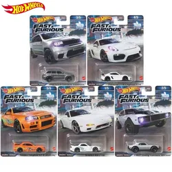 Mattel Hot Wheels Car Fast Furious HNW46-A Mazda RX-7 FD  Nissan GTR BNR34 Parsche 718 1/64 Diecast Vehicle Toys for Boys Gift