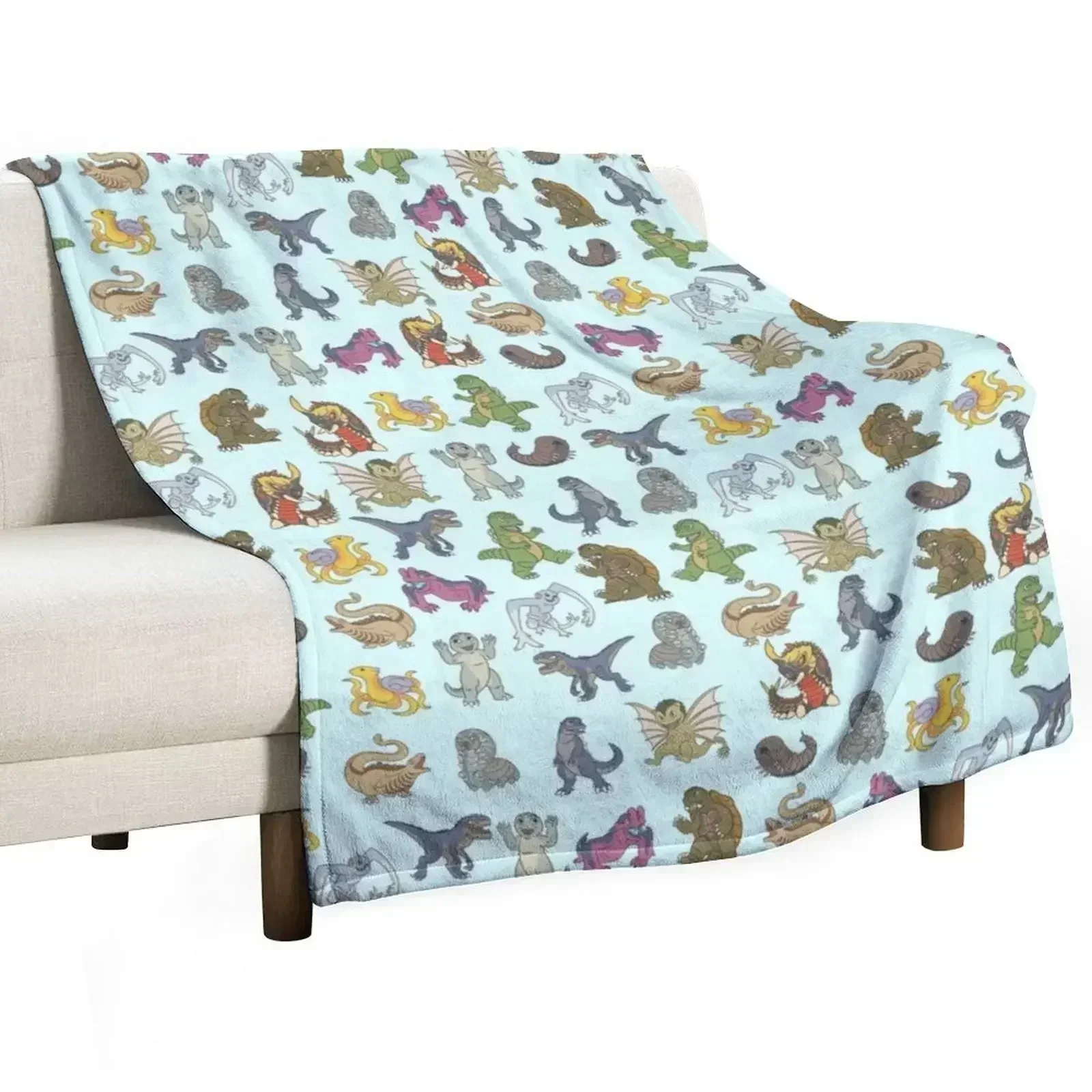 Kaiju Babies Throw Blanket manga Summer Retros Camping Quilt Bed covers Blankets