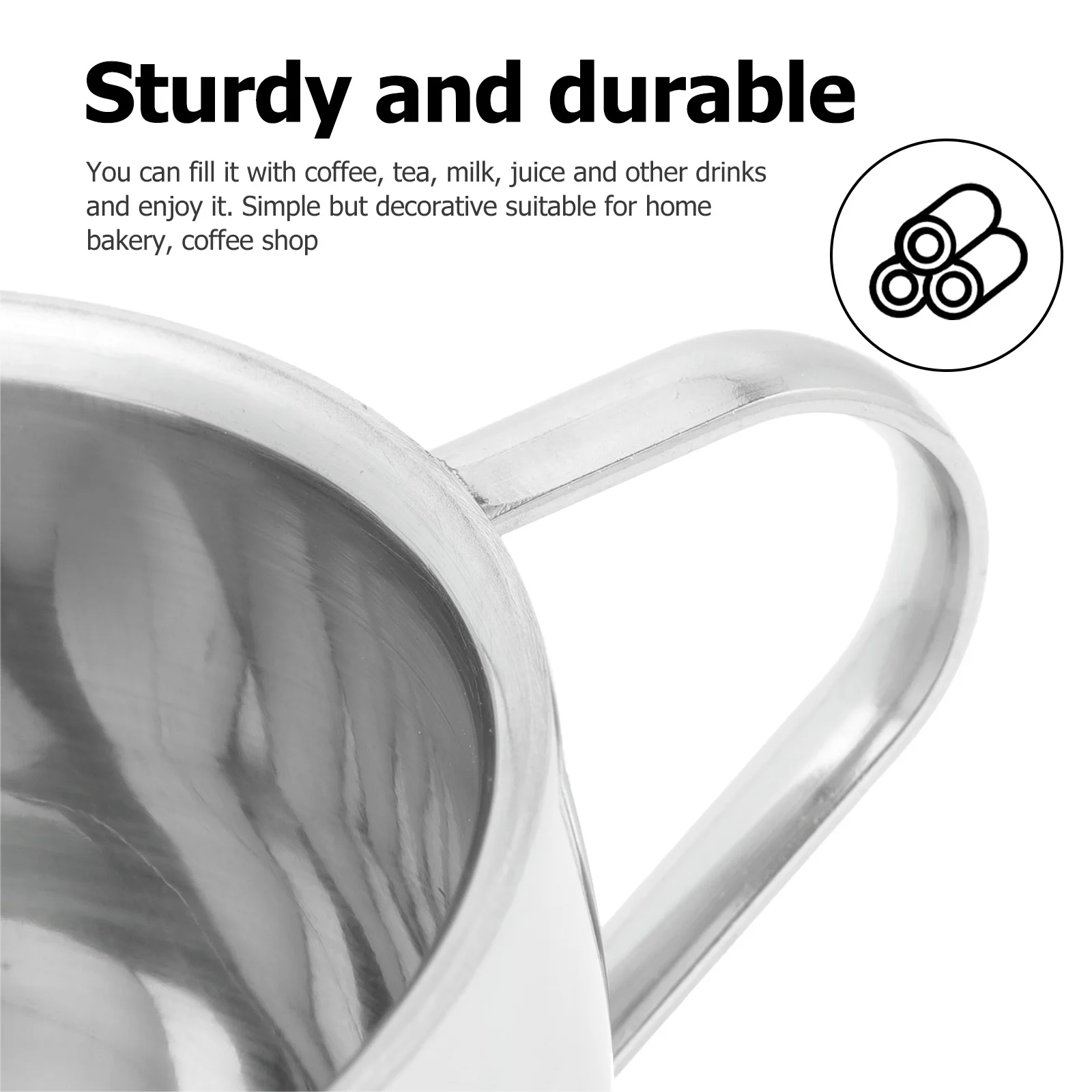 

1 Set Stainless Steel Coffee Set Mug For Tea Latte Juice Large Capacity Comfortable Handle Smooth Surface Household