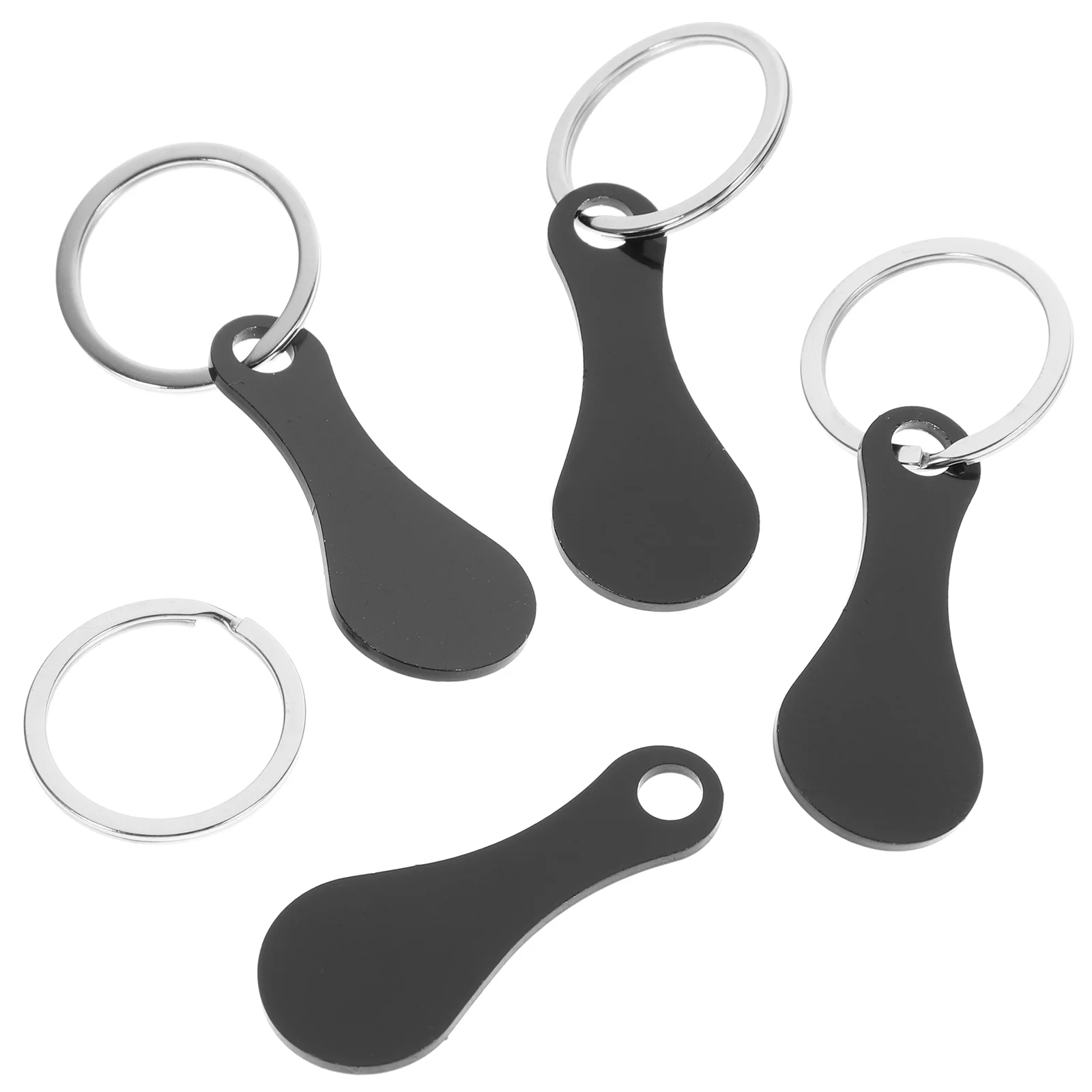 4 Pcs Cart Token Unlocker Shopping Carts Key Fob Compact Holder Tokens Ring Pendant Portable Trolley Rings Removers Chain Coin