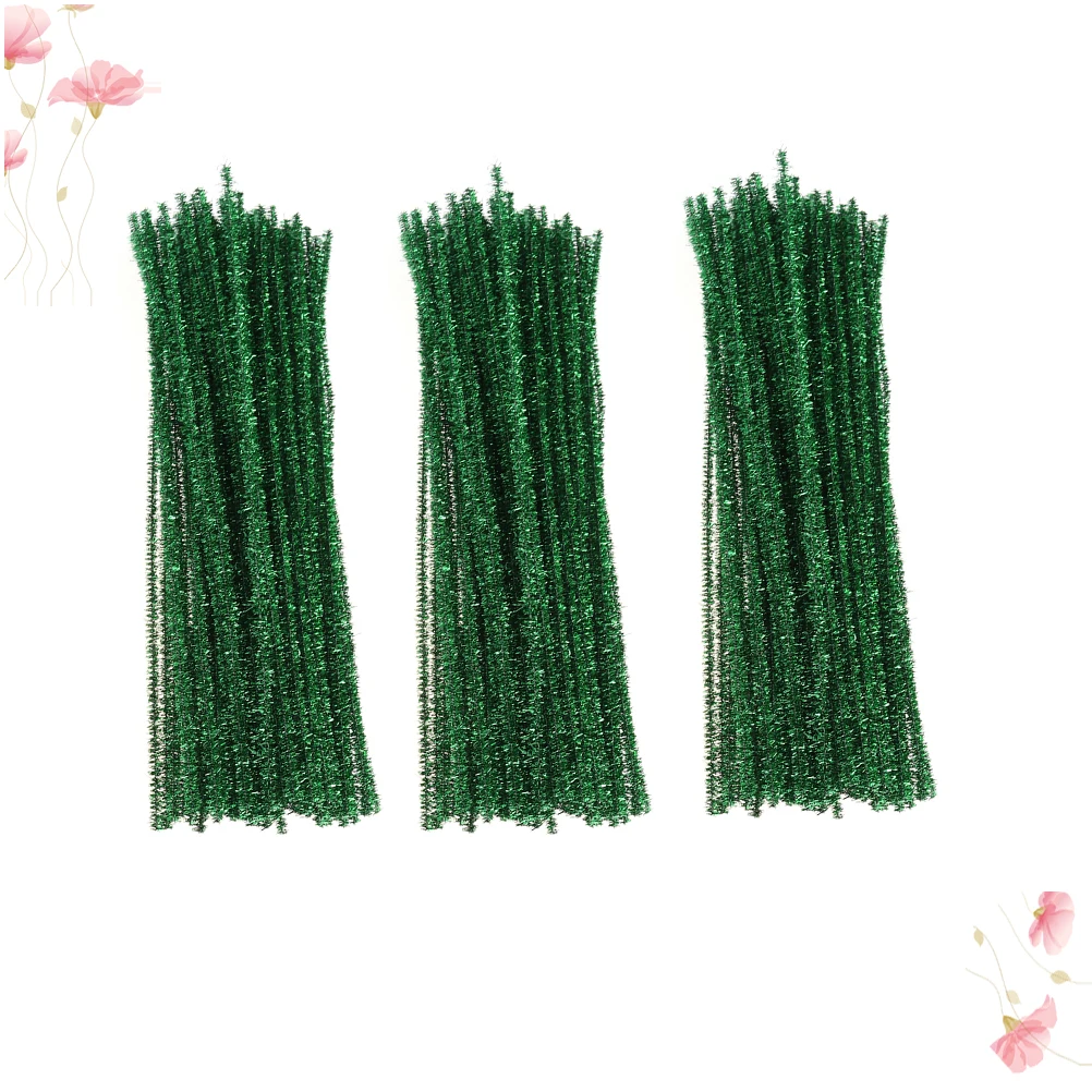 

300 PCS Glitter Twist Stick Twisted Rod Bendable Bar Christmas Pipe Cleaners DIY Flash