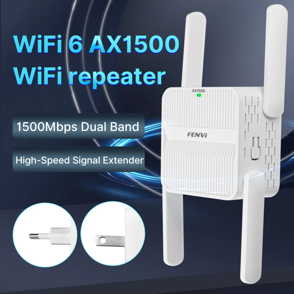 FENVI WIFI6 AX1500 WiFi Repeater 802.11ax Wireless WiFi Range Extender 2.4G/5GHz Access Point AP/Repeater Mode