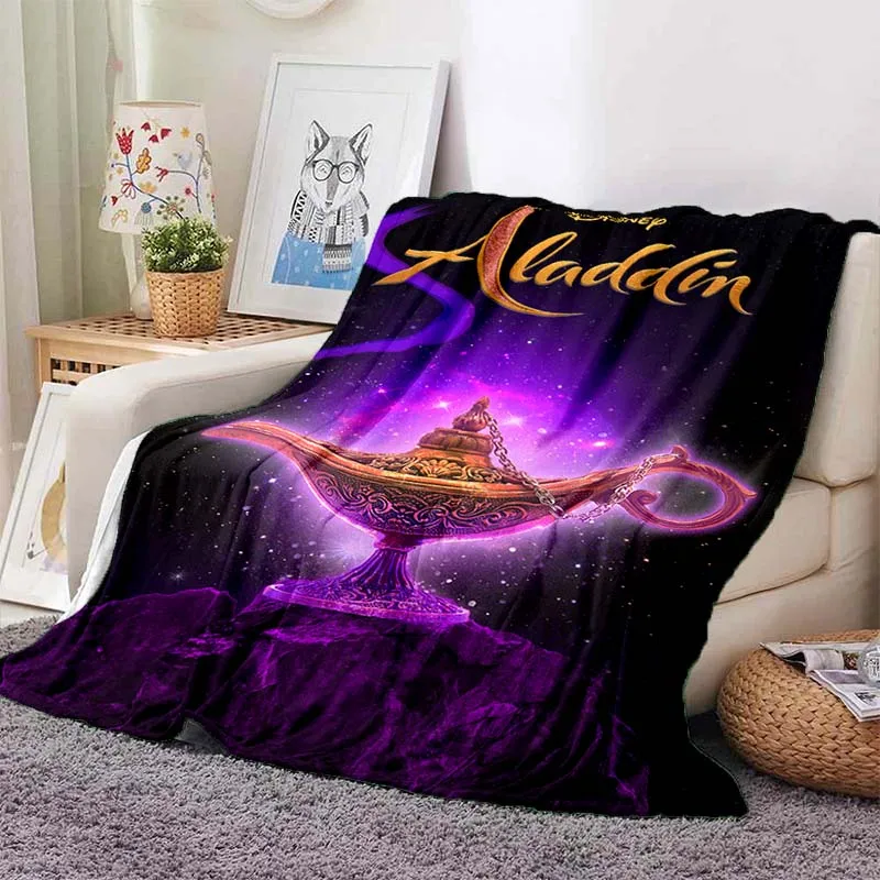 Disney Aladdin Jasmine Blanket Soft Fluffy Children Adults Sofa Plush Summer Quilt Girl Bedspread Throw Blanket for Sofa Bed