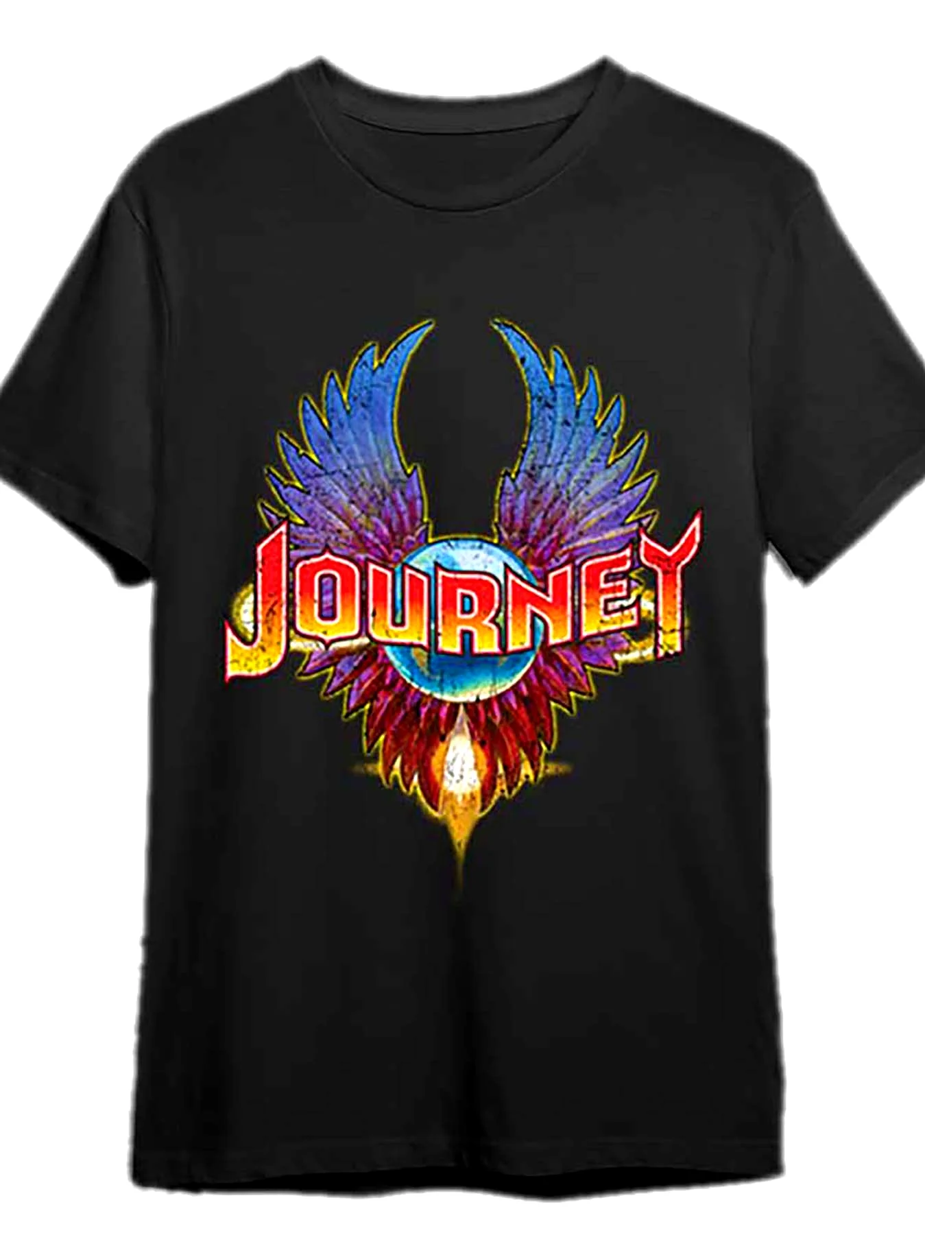 

Journey Classic rock band T-shirt fun men short-sleeved pattern T-shirt series, black