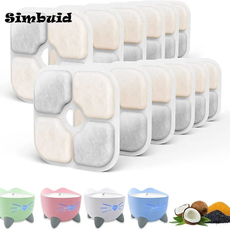 

6/12 сменных фильтров с активированным углем для фонтанчиков для кошек и поилок для собак