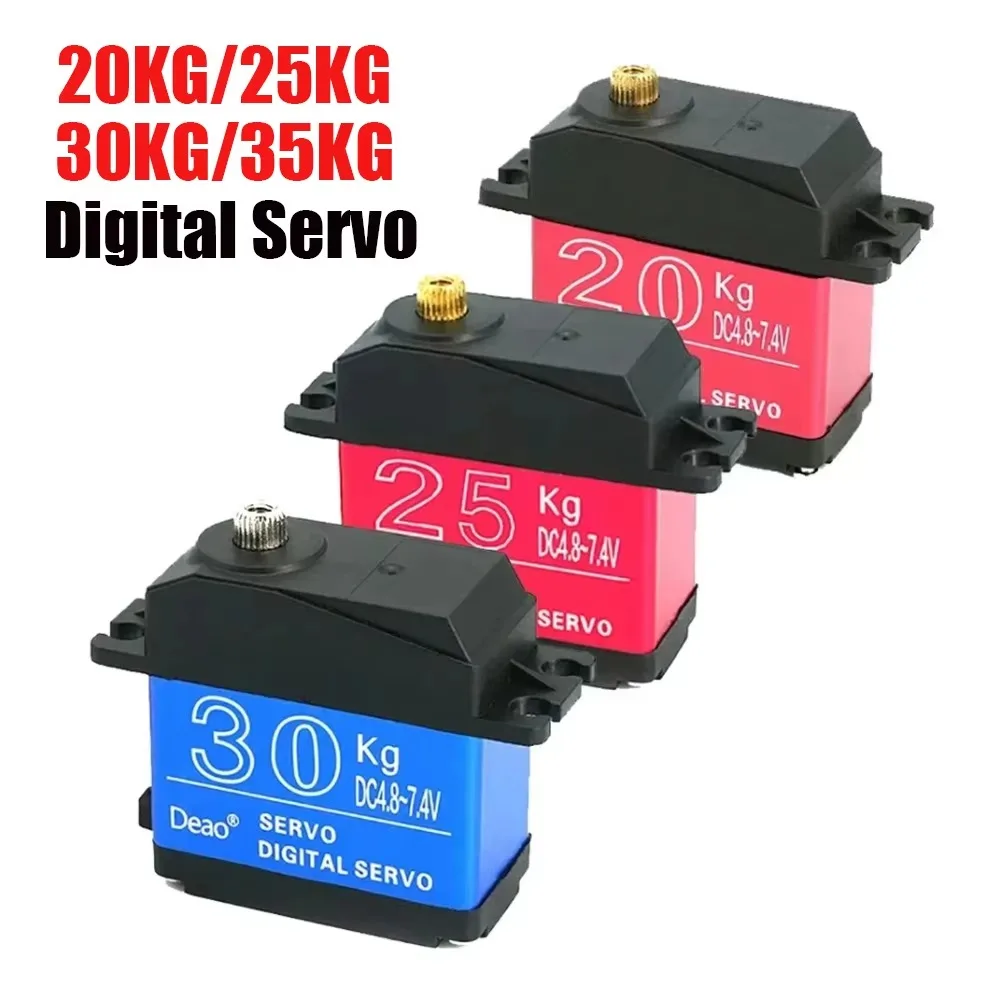 Servo à Prova d'Água de Alto Torque 20KG 25KG 30KG 35KG 180 270 Graus Digital com Engrenagem de Cobre/Aço, Adequado para Robôs DIY AR