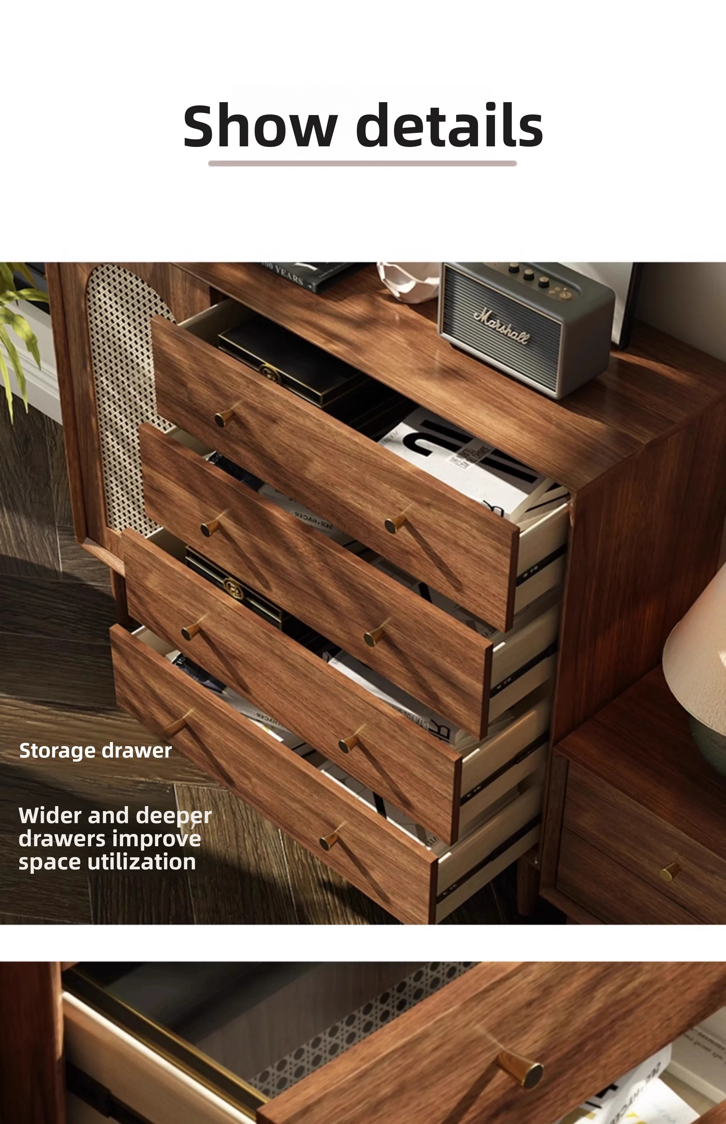 LMM solid wood chest storage cabinet next to dining room kitchen living room bedroom is storage cabinet