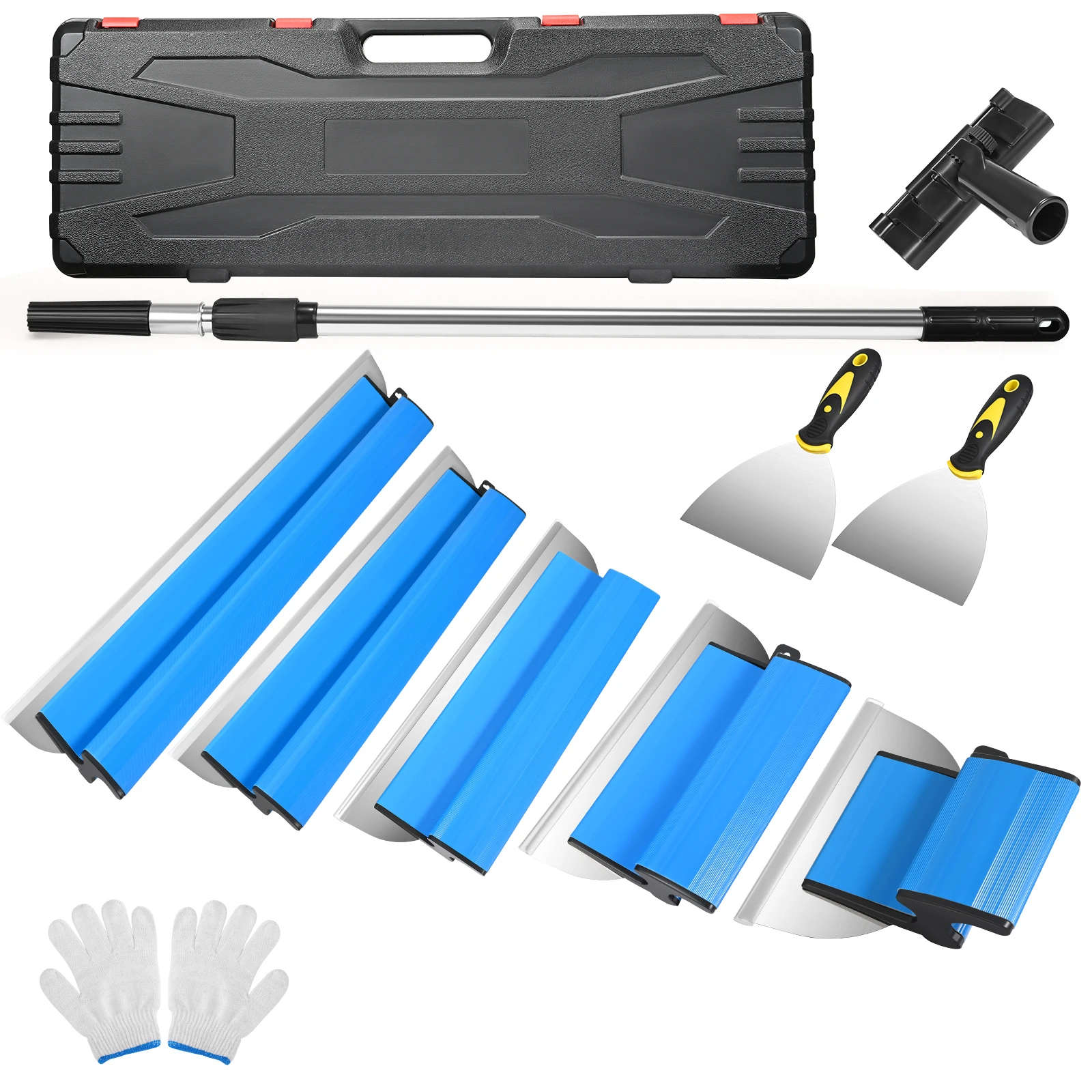 40/60/80/100cm Gipsplaat Afwerkmesset Wandafwerkmateriaal met Kist Afwerkmessen RVS Flexibele Messen