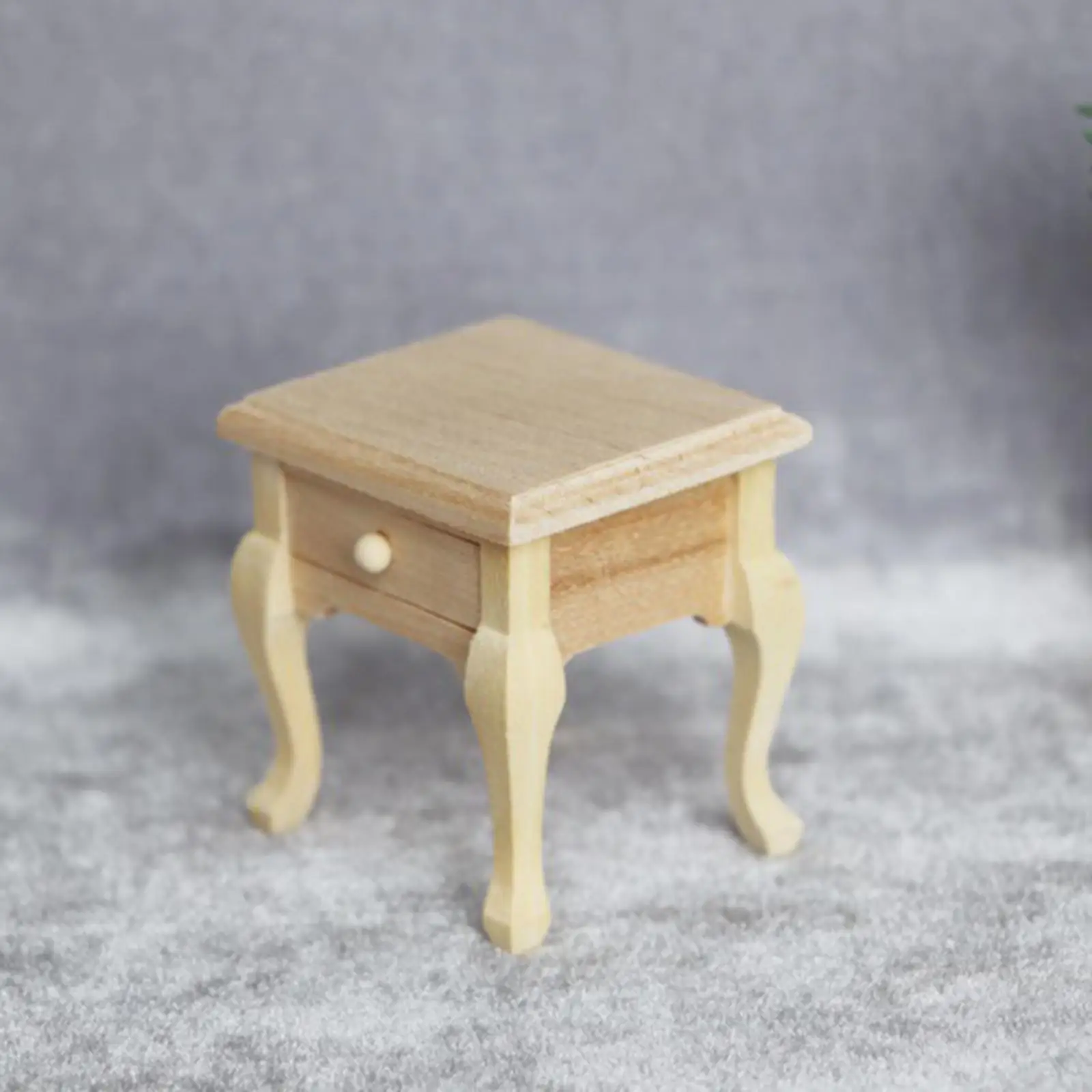Mini Dollhouse Furniture Decoration Wood 1:12 NightStand Bedside Table for Dollhouses Life Scene Pretend Play Toys DIY Fitments