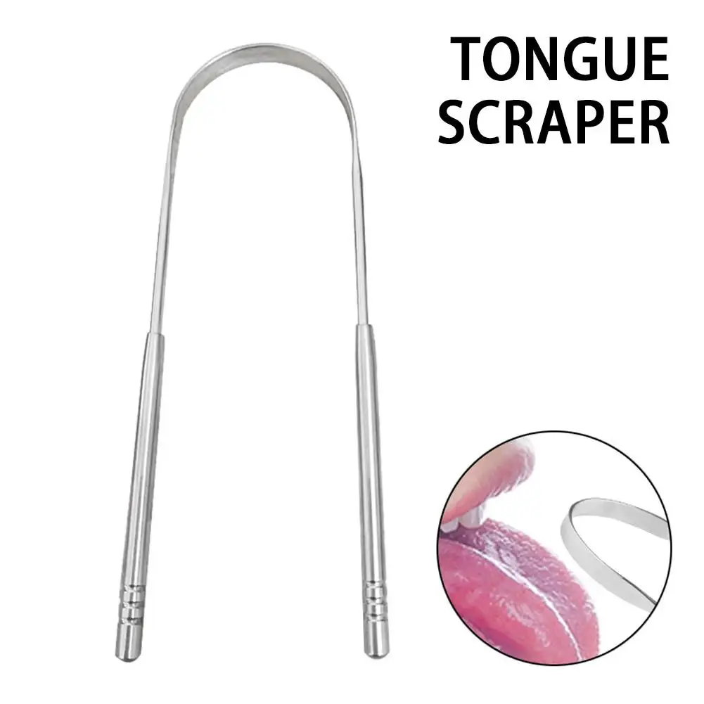 Aço inoxidável Tongue Scraper Cleaner, Escova de Dentes Respiração Fresca, Higiene Limpeza, Oral Care, Língua Revestida, Atacado, G8I8