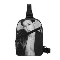 Bang Chan Chest Bag Men Sling Crossbody Backpack Chest Bag Travel Hiking Daypack Shoulder Bag