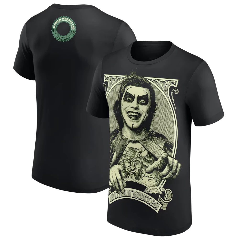 Vintage Gothic 3DGraphic T Shirt  Dollar Frame Print Short Sleeve Tee Streetwear Punk Dark Style Casual Black Tops