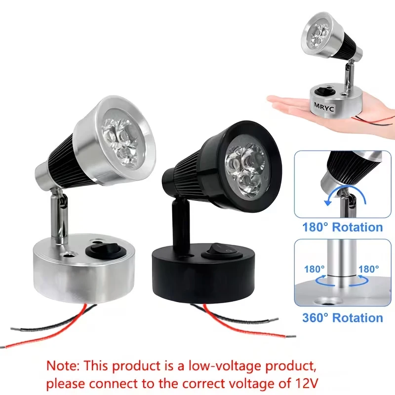 Recreational Vehicle 12V Retrofit Wall Lamp Boats Ceiling Light Trailer Ship Read Work Lighting Fixture LED Spotlight Camper Van