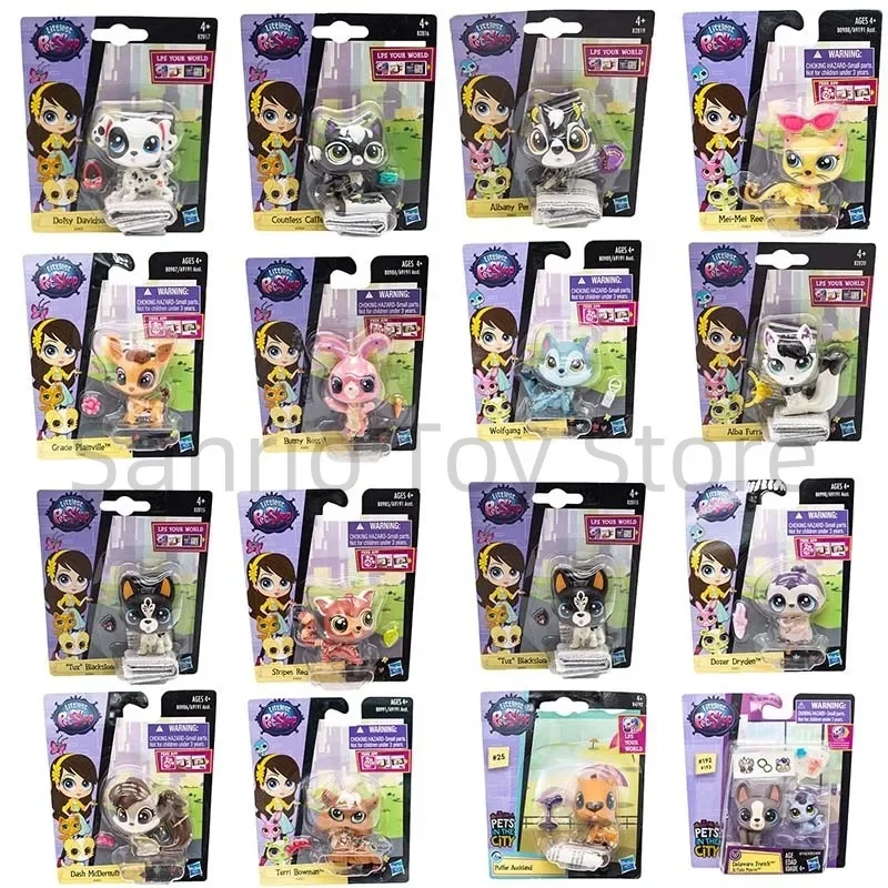 Hasbro Littlest Pet Shop New Series Toy Dolls Gracie Plainville Bunny Ross Puffer Auckland Big Eyes Pet Ornaments for Kids Gifts