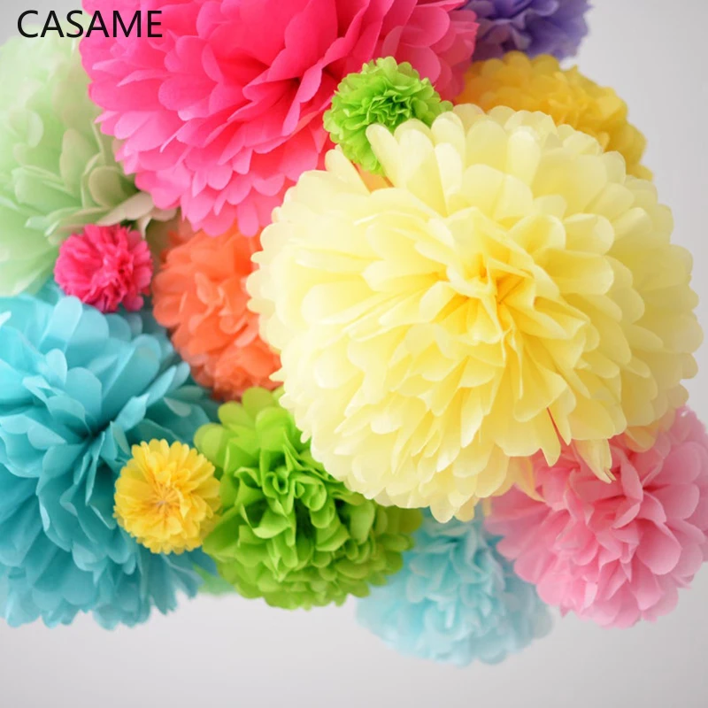 5 Pcs Wedding Decoration 15cm 6 Inch Tissue Paper Pom Poms Flower Balls Baby Shower Birthday Party Supplies Decor Pompom