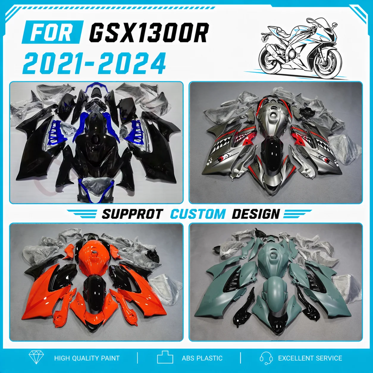 For Suzuki GSX1300R 2021-2025 Fairing Kit Custom Colors Injection Molded ABS Sportbike Bodywork GSX 1300R 21-25