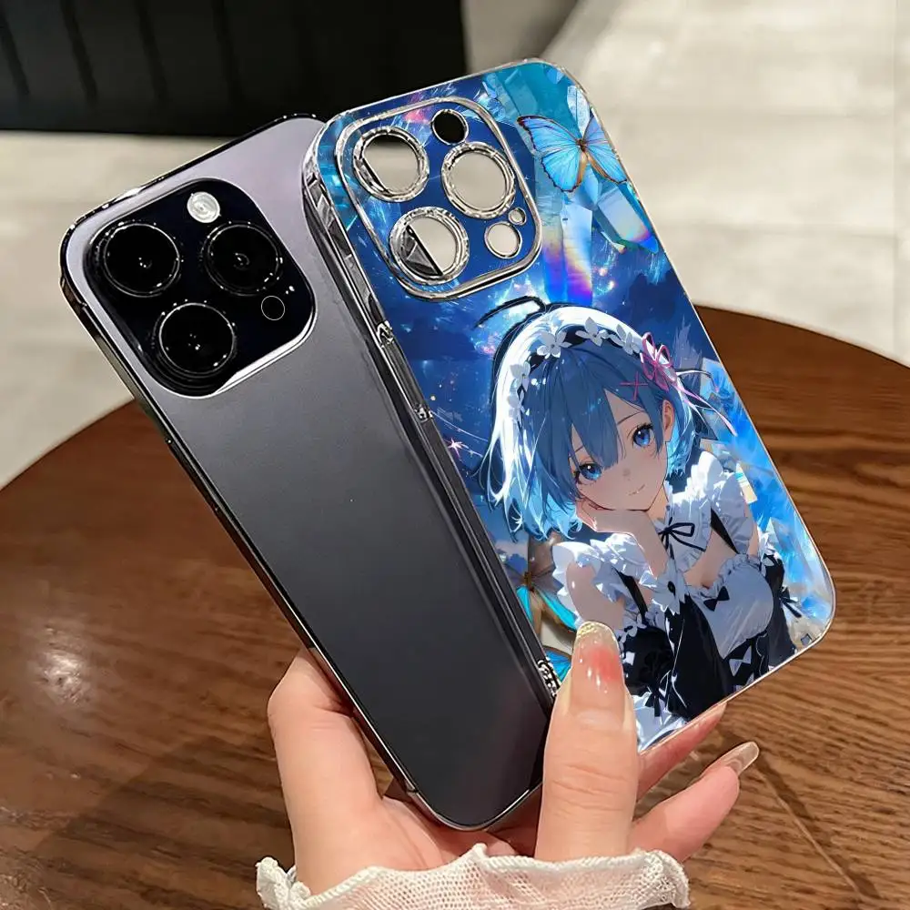 

Re Z-Zero Rem Phone Case Transparent Silicone Soft For iPhone 17 16 15 14 13 12 11 Mini Pro Max Plus