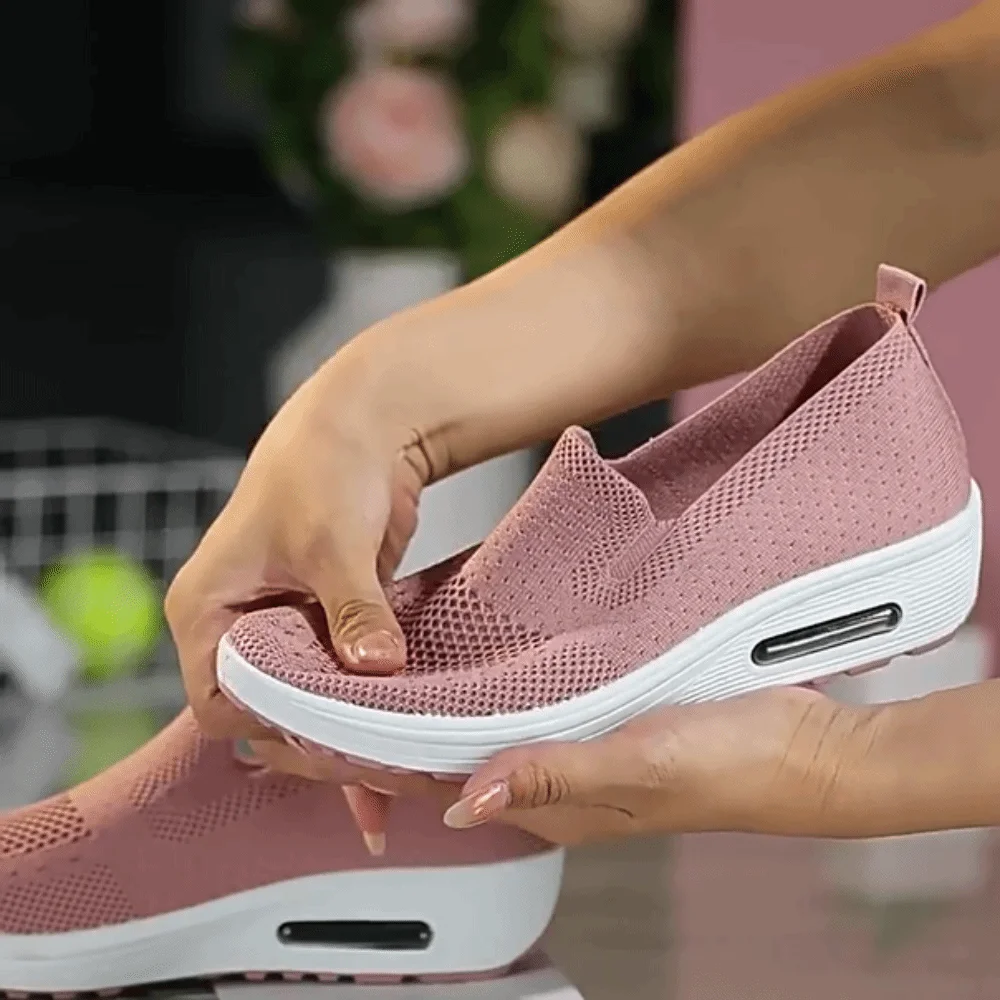 

Mesh Surface Women's Sports Shoes Thin Design Soft-Soled Running Sneakers Anti-Slip Solid Color Casual Shoes Casual Wear