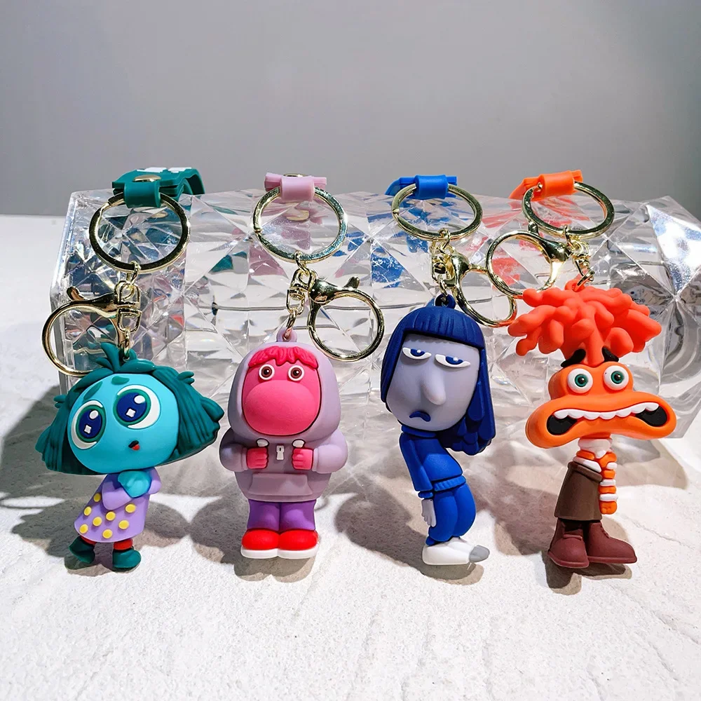 Disney Cartoon Inside Out 2 Keychain Cute Pendant Soft Glue Dolls Accessories Anxiet Envy Embarrassment Character Key Rings Gift